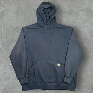 Carhartt Hoodie Mens 3XL Tall Navy Blue Rain Defender Pullover Lined Workwear